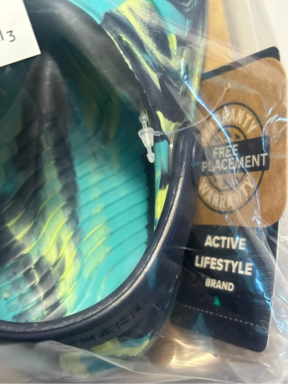 Rugged Shark Kids' Teal Tie-Dye Floatable Clogs Size 10 New